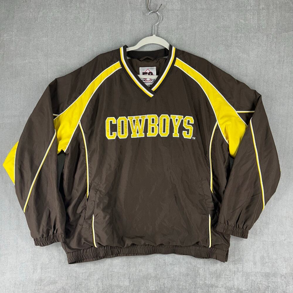 Vintage 90s Wyoming Cowboys Brown Gold Pullover Collegiate Retro Large